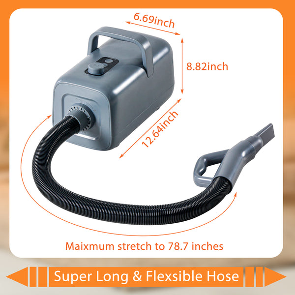 Sweetcrispy Pet Hair Dryer with Adjustable Speed/Temperature, Grooming Dryer