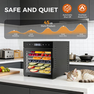 Sweetcrispy Food Dehydrator with 8 Stainless Trays for Homemade Snacks