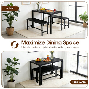 Sweetcrispy 3-Piece / 4-Piece Dining Table Set for Small Spaces, Apartments & Dining Rooms