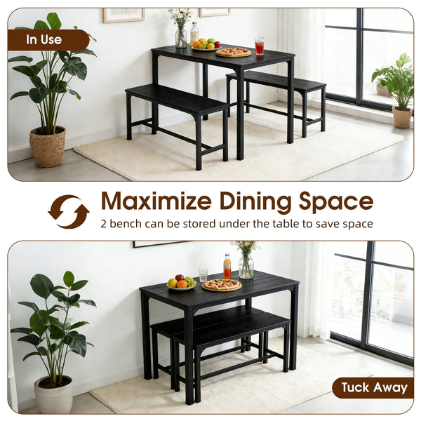Sweetcrispy 3-Piece / 4-Piece Dining Table Set for Small Spaces, Apartments & Dining Rooms