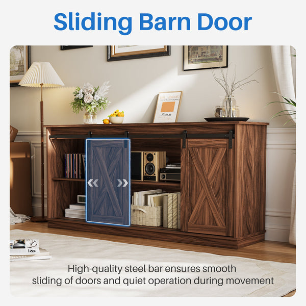 EDX TV Stand for 32-65 Inch TV Farmhouse Entertainment Center with Storage Cabinets