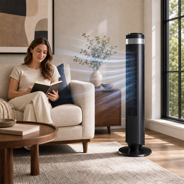 Sweetcrispy Quiet Bladeless Smart Tower Fan for Living Room