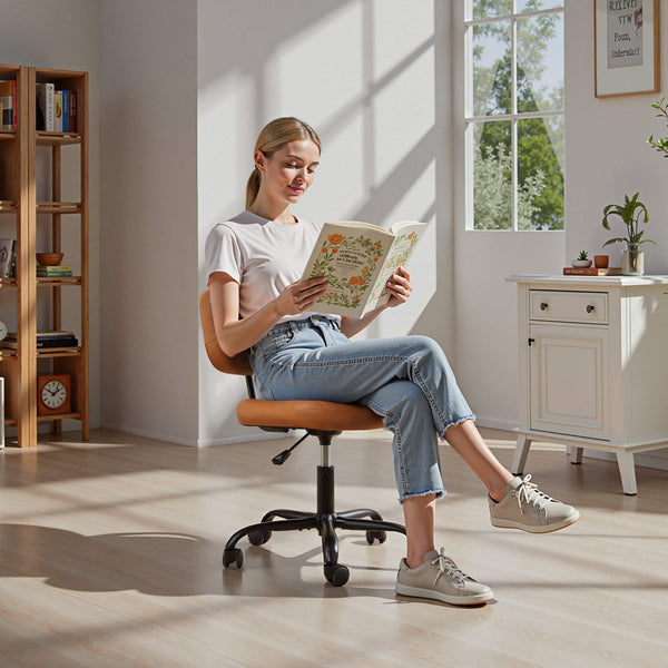 Sweetcrispy Computer Chair without Armrests Swivel for Study Room
