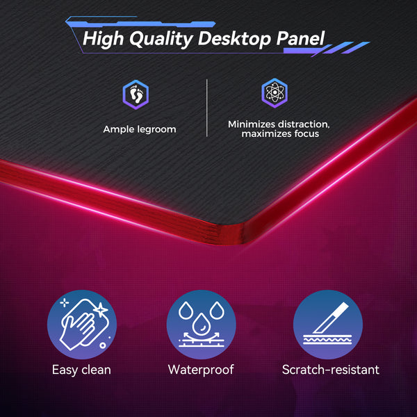 Sweetcrispy L-shaped Computer Desk with CPU Stand and Side Hooks for Home Office & Gaming