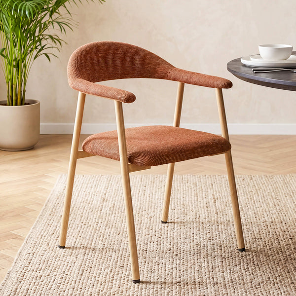 Sweetcrispy Linen-Upholstered Ergonomic Dining Chairs Set of 2
