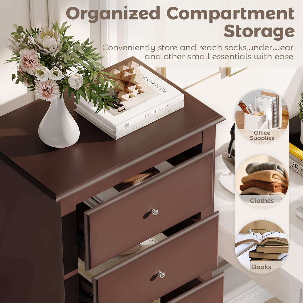 Sweetcrispy Tall 6-Drawer Wooden Dresser for Bedroom and Living Room