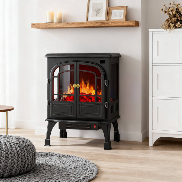 electric fireplace with mantel