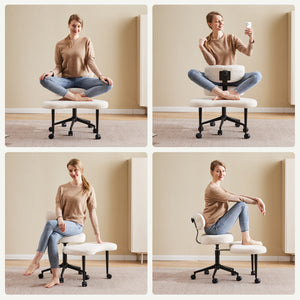 Sweetcrispy Ergonomic Cross-Legged Swivel Chair for Relaxation & Meditation