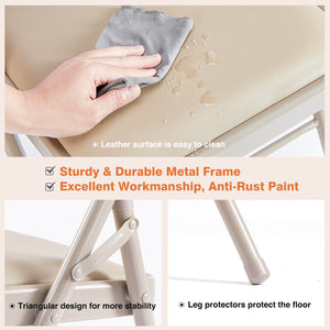 Sweetcrispy Leather Folding Chair for Events and Home Use