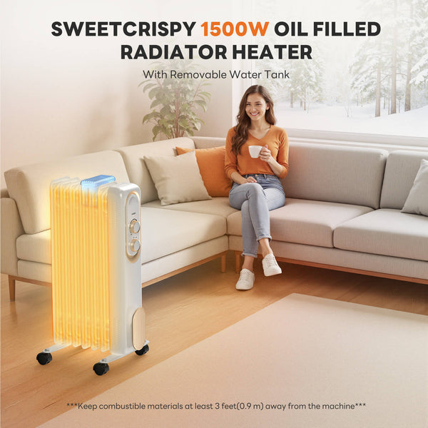 Sweetcrispy SilentRadiate Oil-Filled Radiator Heater for Indoor Use