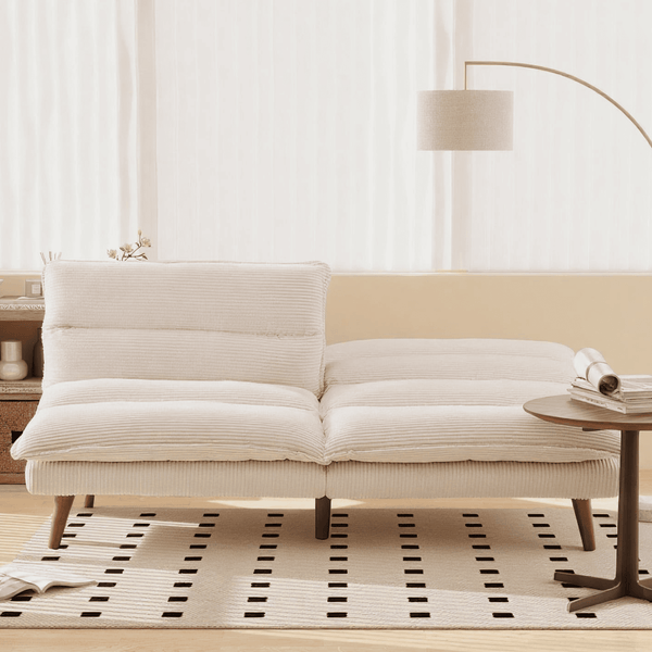 Sweetcrispy Corduroy Convertible Futon Sofa Bed for Living Room & Small Spaces