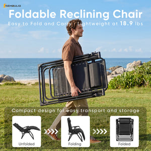 Sweetcrispy Foldable Zero-Gravity Outdoor Lounge Chair for Beach/Patio