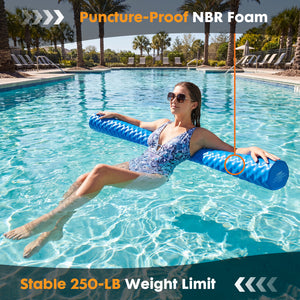 SWEETCRISPY Ultra Durable NBR Closed Cell Foam Pool Swim Noodles - Corrosion Resistant Swim Bar for Beach Pool Waterpark