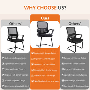 Sweetcrispy Office Chair with Storage Basket for Office