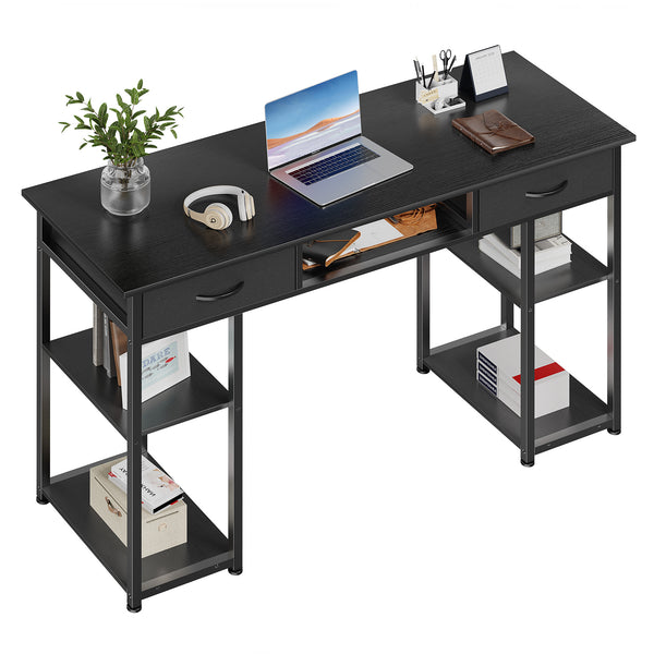 Sweetcrispy 48-Inch Desk with 3 Drawers & Storage Shelf for Home Office