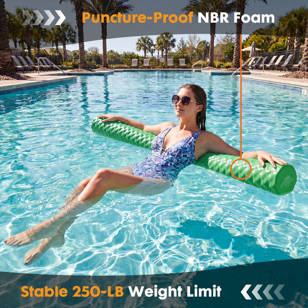 SWEETCRISPY Ultra Durable NBR Closed Cell Foam Pool Swim Noodles - Corrosion Resistant Swim Bar for Beach Pool Waterpark