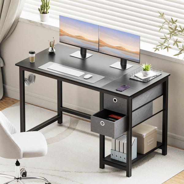 Sweetcrispy Computer Desk with Drawers for Bedroom Playroom