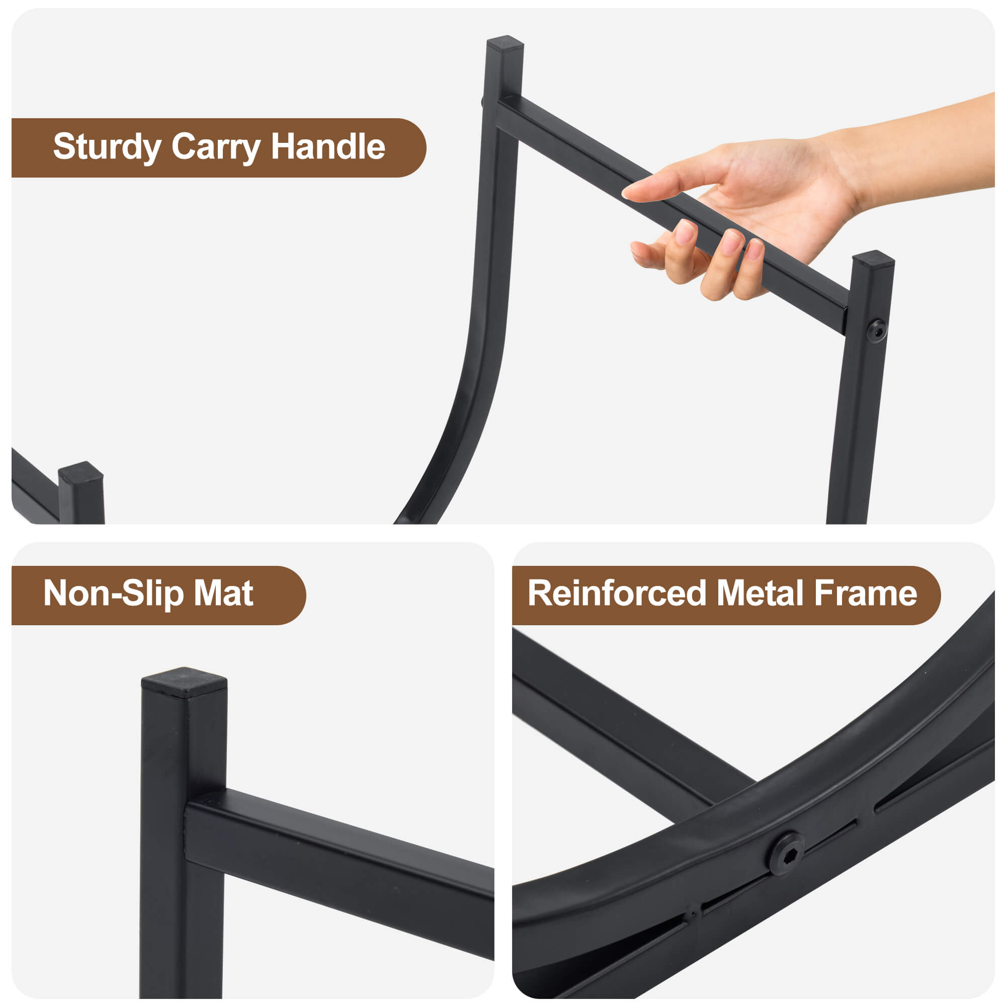 Sweetcrispy SteadyHearth Heavy Duty U-Shaped Firewood Rack