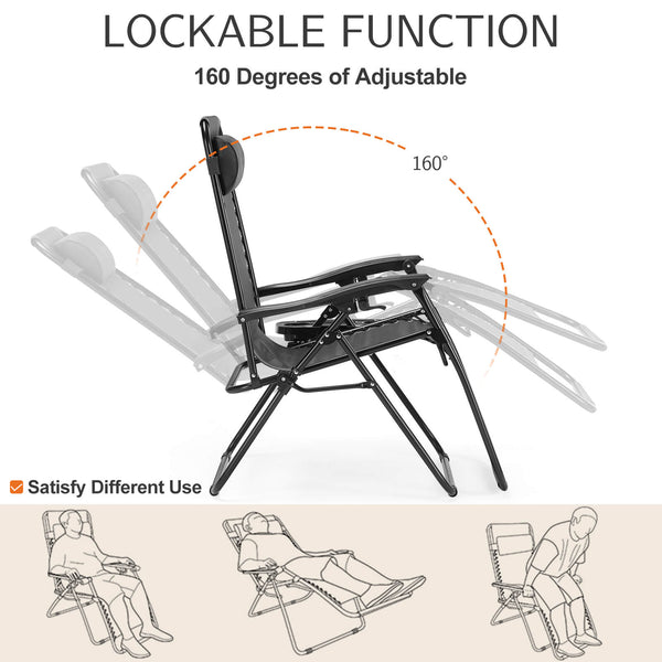 Sweetcrispy Portable Camping Lounge Chair（Set of 2）