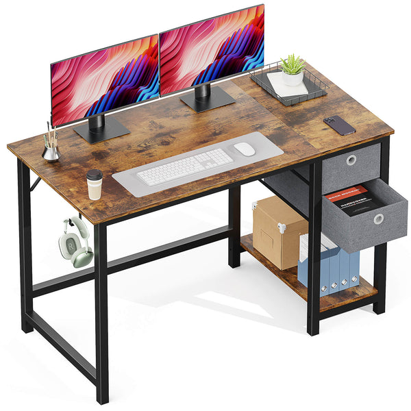 Sweetcrispy Computer Desk with Drawers for Bedroom Playroom