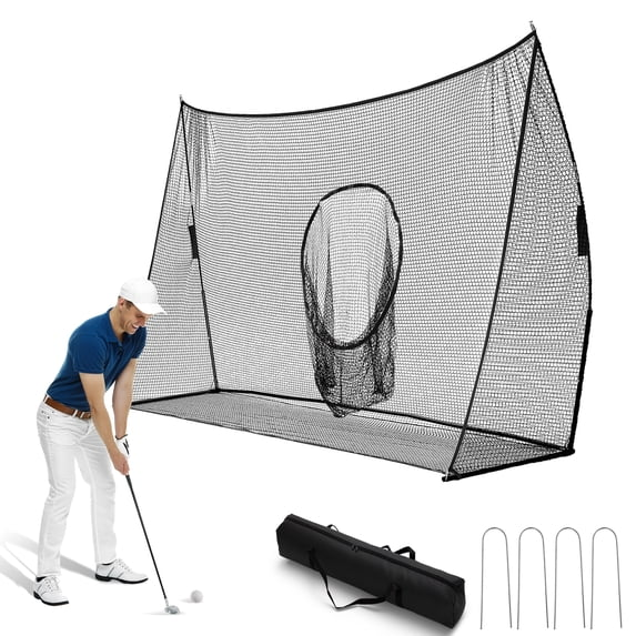 Sweetcrispy 10x7 FT Golf Practice Net with Target, Driving Range Net for Indoor and Outdoor Use, Red