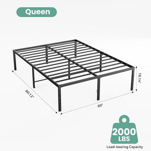 Sweetcrispy Heavy-Duty Metal Platform Bed Frame with Under-Bed Storage