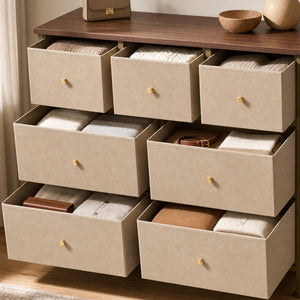 Sweetcrispy Dresser Wooden Top with Storage for Living Room Bedroom