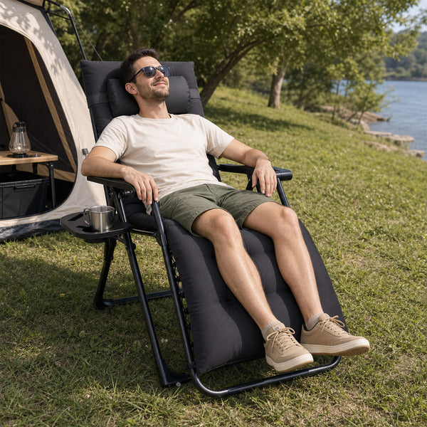Sweetcrispy Foldable Zero-Gravity Outdoor Lounge Chair for Beach/Patio