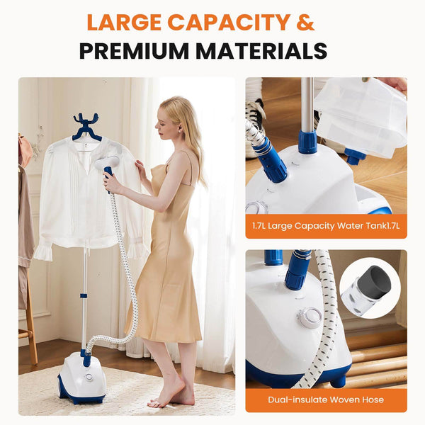 Sweetcrispy Vertical Steamer with Rollers for Home Use
