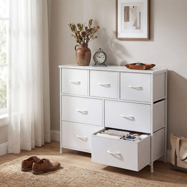 Sweetcrispy Dresser Wooden Top with Storage for Living Room Bedroom