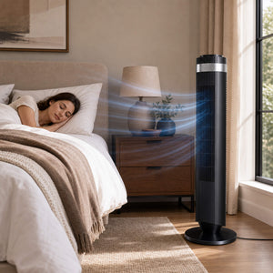 Sweetcrispy Quiet Bladeless Smart Tower Fan for Living Room