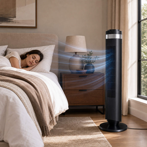Sweetcrispy Quiet Bladeless Smart Tower Fan for Living Room