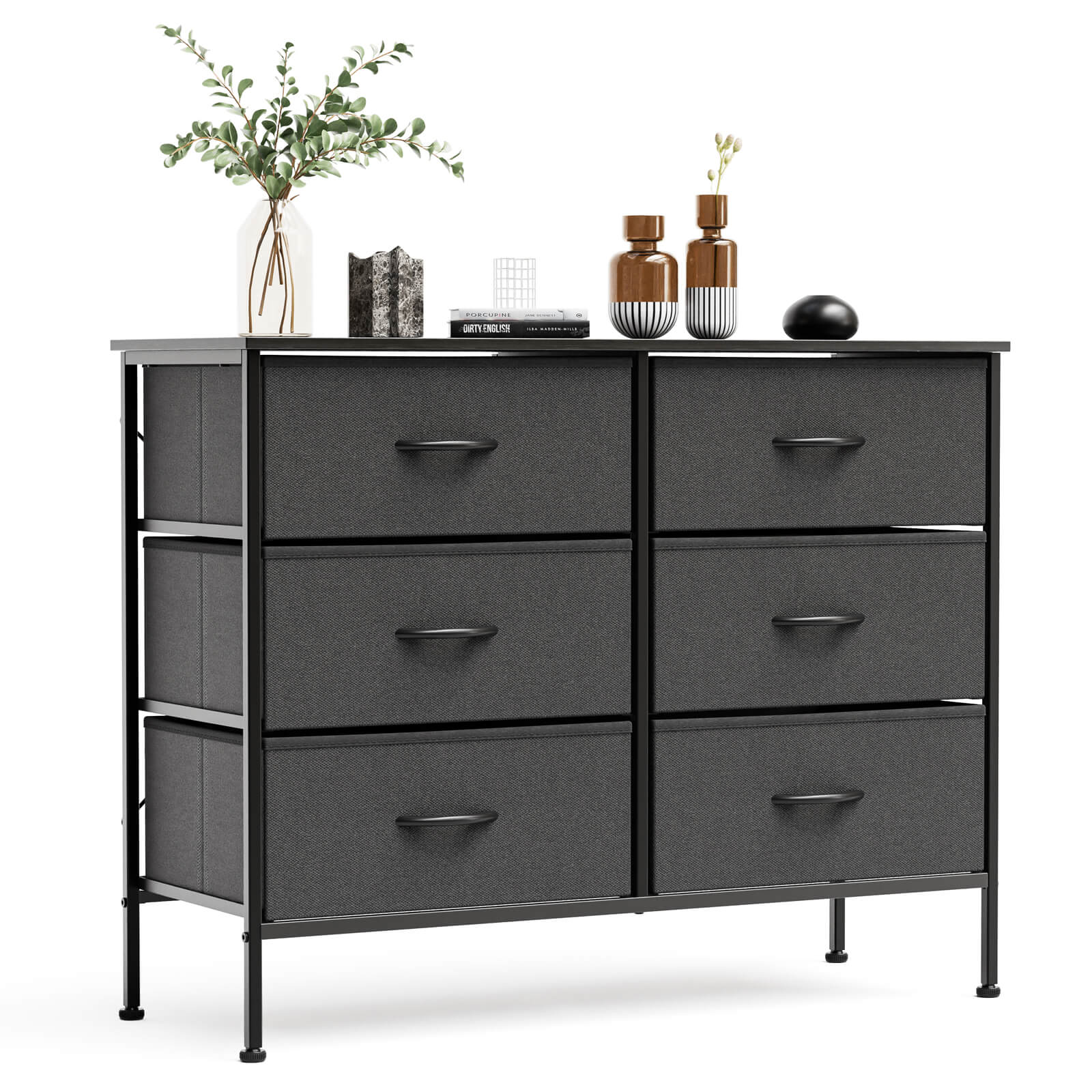 Sweetcrispy TV Stand with Wide Drawers for Bedroom