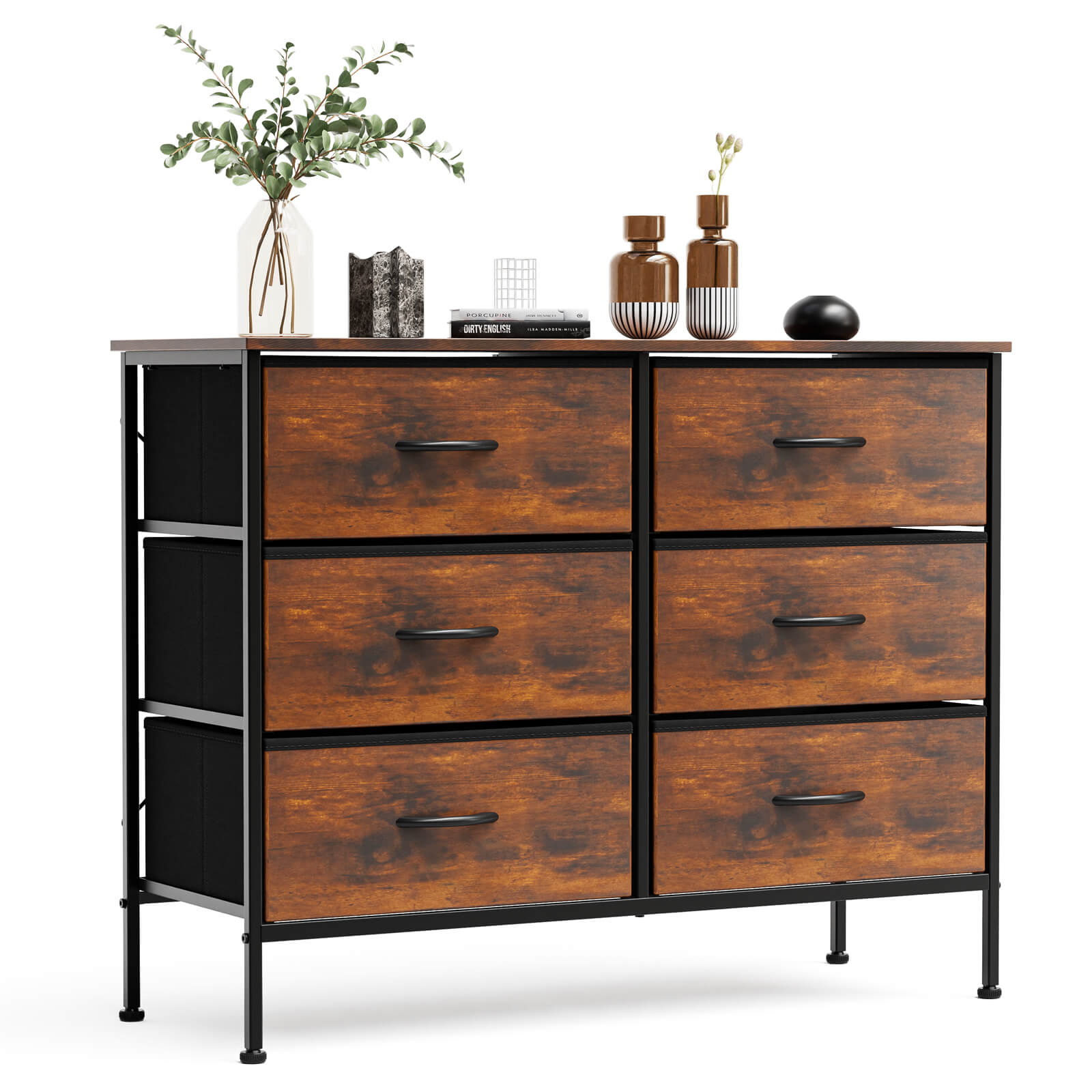 Sweetcrispy TV Stand with Wide Drawers for Bedroom