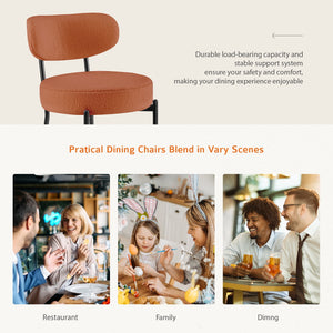 SWEETCRISPY Dining Chairs, Upholstered with Boucle Fabric, Ergonomic Backrest, Matte Black Metal Legs