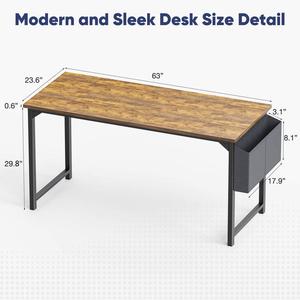 Sweetcrispy Computer Desk with Organizer for Office Bedroom