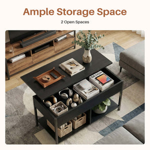 Sweetcrispy Adjustable Lift-Top Coffee Table with Storage for Living Room