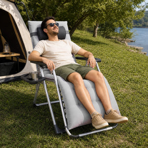Sweetcrispy Foldable Zero-Gravity Outdoor Lounge Chair for Beach/Patio