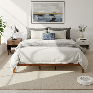 wood bed frame queen