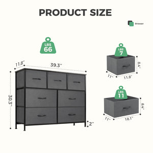 Sweetcrispy Dresser Wooden Top with Storage for Living Room Bedroom