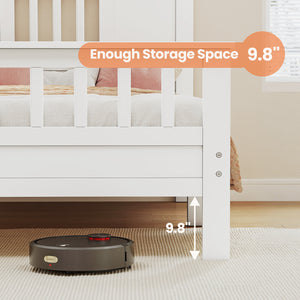 Sweetcrispy Classic Solid Wood Twin Bed Frame with Headboard & Footboard