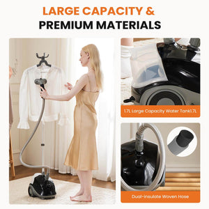 Sweetcrispy Vertical Steamer with Rollers for Home Use