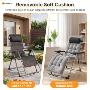 Sweetcrispy Foldable Zero-Gravity Outdoor Lounge Chair for Beach/Patio