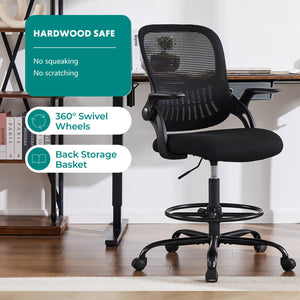 Sweetcrispy Office Chair with Reversible Armrest Lumbar Support