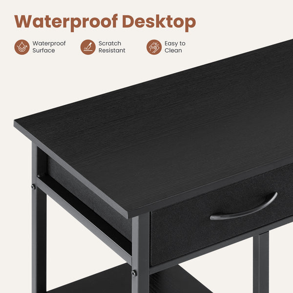 Sweetcrispy 48-Inch Desk with 3 Drawers & Storage Shelf for Home Office