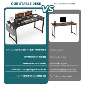 Sweetcrispy Computer Desk with Organizer for Office Bedroom