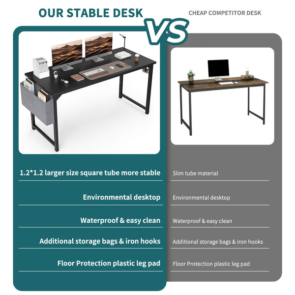 Sweetcrispy Computer Desk with Organizer for Office Bedroom