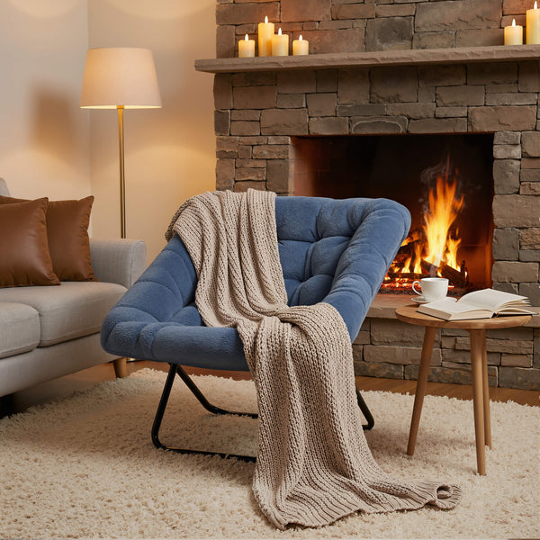 Sweetcrispy Foldable Sauce Moon Chair for Living Room