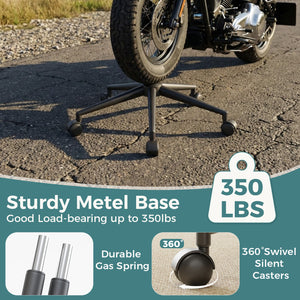 Sweetcrispy Ergonomic PU Upholstered Office Chair with Armrests, Height Adjustable