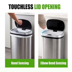 Sweetcrispy 50L Automatic Trash Can, Stainless Steel with 7" Smart Sensor Lid